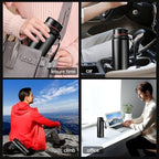 60 oz Smart Water Bottles with Digital Temperature Display Coffee Tea Infuser Bottle LED Thermal Cup Double Walled Vacuum Insulated Stainless Steel Flask Leak Proof Travel Mug Keep Warm (black) - Image 2