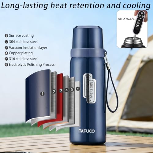 TAFUCO 27oz Insulated Water Bottle, 316L Stainless Steel, Tea Infuser - Image 6