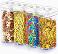 DWËLLZA KITCHEN Airtight Food Storage Containers with White Lids 1.7L - 4 Pc Air Tight Pantry Storage Containers Clear Kitchen Organization and Storage Set BPA-Free - Keeps your Food Fresh & Dry by DW%C3%8BLLZAKITCHEN