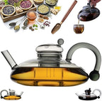 New Glass Teapot Set Heat Resistant Removable Infuser for Loose Leaf Tea Includes Tea Tools(Gray) by Unknown