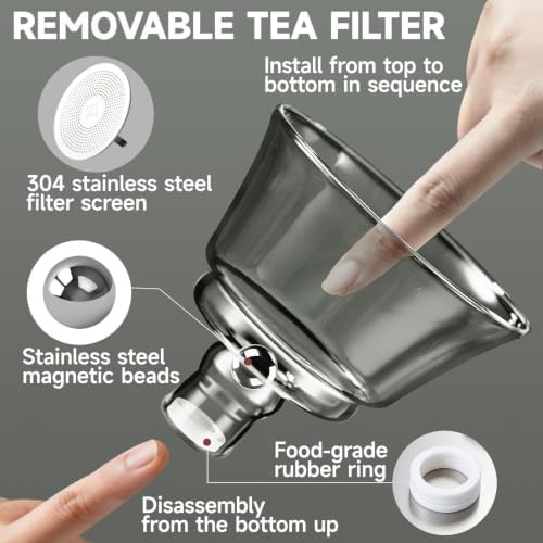 Lazy Gong Fu Tea Set Semi Automatic Magnetic Glass Teapot - Image 3