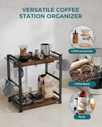 OROPY Coffee Mug Holder Countertop, Mug Rack 2 Tier Shelf & 14 Mug Hooks - Image 5