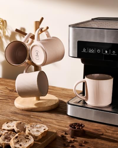 famiware Coffee Mug Set of 8, Star 12 oz Ceramic Mugs Cups Set with Handle - Image 7