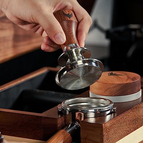 54mm Espresso Tamper for Breville Machines Rosewood Spring Loaded - Image 5