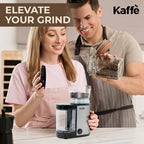 Kaffe Electric Burr Coffee Grinder (5.5oz) w/Adjustable Precise Coarseness Settings - Flat Burr - [Improved Motor] - Precision Coffee Bean Grinder for Home Use - Stainless Steel - Image 7