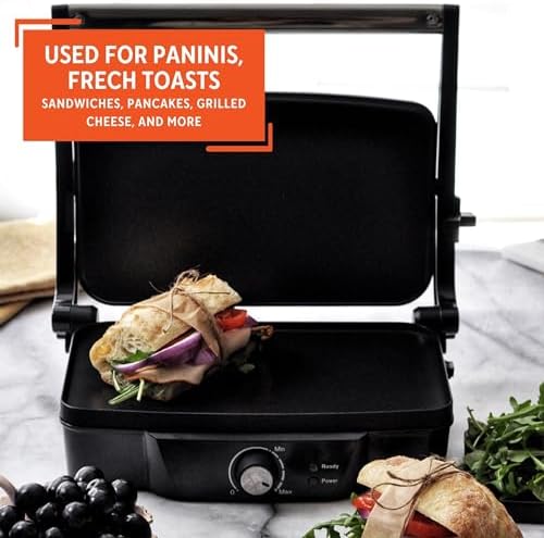 IMUSA Stainless Steel Panini Press Electric with Adjustable Temperature Settings and Nonstick Plates, 1200W - Image 6