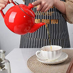Sweejar Ceramic Tea Pots,30OZ Porcelain Teapot with Infuser(Red) - Image 4