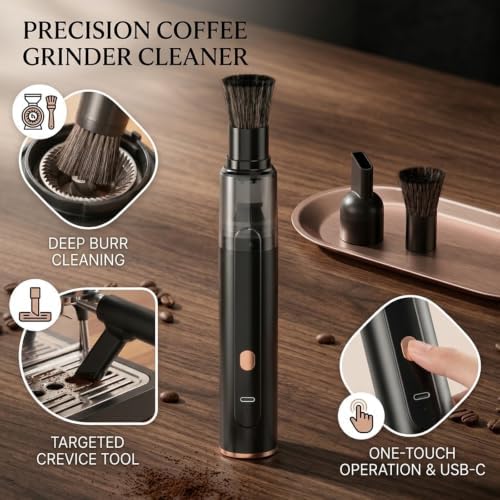 Coffee Grinder Vacuum Cleaner,25w Strong Suctio, Rechargeacordless Abs Design with Detachable Dust Cup for Coffee Grinder Brush & Portafilter Rechargeable Tool - Image 4