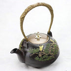 KYUSAR Japanese Cast Iron Teapot Chinese Teapot 1.2L/1200ML Japanese Cast Iron Tea Pot Japanese Kettle Hand-Painted Kettle Teapot for Family Afternoon Tea Tetsubin Tea Pot - Image 4