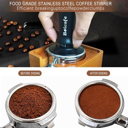 22 PCS 51mm Espresso Accessories Kit, 51mm Spring Loaded Calibrated Espresso Coffee Tamper Set with Tamper Mat, WDT Tool, Latte Art Kit, Frothing Pitcher and Towel for Coffee Making (51mm) - Image 4