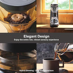 Tiger Hybrid Automatic Coffee Maker | Pour Over & Immersion Coffee Machine | 3 Brew Modes (Classic, Immersion, Iced) | Precision Temp Control | Japanese Design | 24 oz (0.72L) Glass Carafe | Black​ - Image 3