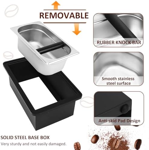 Stainless Steel Coffee Knock Box, Espresso Grounds Container - Image 3