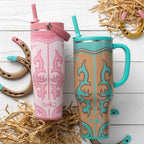 Swig Life 40oz Leakproof Mega Mug with Straw, Boot Scootin' Turquoise - Image 3