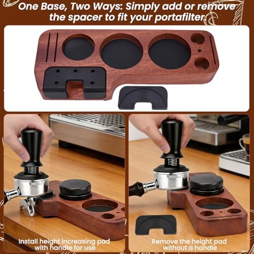 9-in-1 Espresso Tool Set: 58mm Tamper, WDT Tool, Distributor, Magnetic Funnel, Puck Screen, Brush, Cleaning Cloth, Latte Art Needle & Wooden Stand for Breville De'Longhi - Image 6