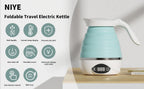 Collapsible Travel Kettle Electric Portable Foldable Kettle for Boiling Water, Suitable for 110V & 220V Dual Voltage, for Tea & Coffee, 850W Small Mini BPA-free Silicone White electric kettle - Image 2