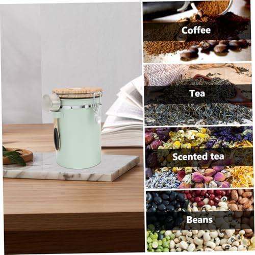 1.8l Airtight Coffee Bean Storage Jar Stainless Steel Lid Vacuum Sealed Canister Bean Container for Dry Food - Image 5