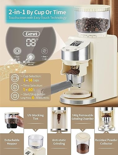 Gevi 20 Bar Espresso Coffee Machine with Burr Grinder Set | 35 Precise Grind Settings | Milk Frother for Latte Cappuccino | Professional Home Barista Kit | Gift for Coffee Lovers - Image 6
