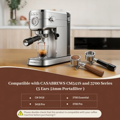 51mm Portafilter Compatible with CASABREWS CM5418 and 3700 Series(Black) - Image 3
