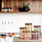 Gerrii 5 Pcs Glass Jar with Wood Lid Food Storage,Clear,Begonia Round - Image 4