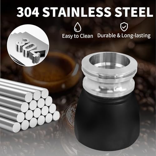 4-6-Cup Moka Pot Tamper, 304 SS Dosing Funnel & Distributor, Silver - Image 4