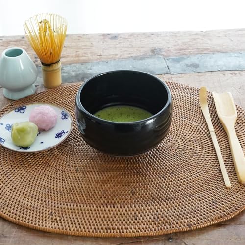 Kyoto Kiyomizu-yaki Earthenware Matcha Bowl - Rokuro Suji – 20.2 fl oz Charming Form, Lead-Free, Gift Box Included - Ideal for Tea and Café au Lait Made in Japan (Black) - Image 6