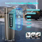 Car Electric Kettle for Travel : FVPE 12V/24V Small Electric Water Kettle, Multi-Temp Control 400 mL Portable Car Water Boiler for Brewing Coffee Tea,LCD Display 304 Stainless Steel Truck Heating Cup - Image 4