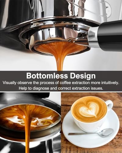 54mm Bottomless Portafilter with Espresso Puck Screen, Espresso Accessories Fits Breville Barista Series BES870/878/880 Machines & Sage Barista Espresso Machine, Stainless Steel Filter Basket - Image 6
