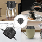 Ceramic teapot,large teapot,1 Pc Coffee Funnel Metal Coffee Dripper Coffee Filter Cup Slow Drip Coffee Strainer Juice Strainer Sifters Concentrated - Image 3