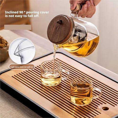 Glass Teapot Large Capacity with Removable Infuser for Home Office(Transparent) - Image 4