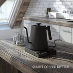 Smart Electric Kettle 1000ML Gooseneck Kettle With Temperature Control and 24H Keep Warm, 304 Stainless Steel Hot Water Kettle For White Tea, Coffee, Boiling Water (Black) - Image 3