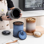 Nihow Food Storage Jar,Ceramic Canister Sets for The Kitchen,Set of 3,Gray - Image 5