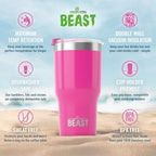 Beast 30 oz Tumbler Stainless Steel Vacuum Insulated Coffee Ice Cup Double Wall Travel Flask (Cupcake Pink) - Image 6