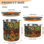 Stainless Steel Coffee Storage Containers with Airtight Lid, Hippy Mandala 30oz Food Storage Container Kitchen Canister for Tea, Coffee Beans, Ground, Sugar Storage - Image 2