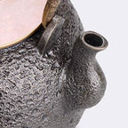 KYUSAR Japanese Cast Iron Teapot Chinese Teapot 1.2L/1200MlL Cast Iron Teapot Tea Pots Iron Teapot Uncoated Iron Teapot Copper Cover Craft Iron Pot Ornaments Tetsubin Tea Pot - Image 5