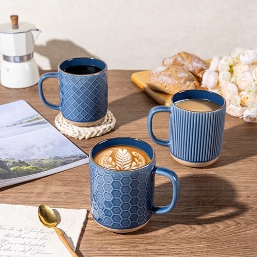 GBhome Coffee Mugs Set of 6, 16 oz Blue Coffee Cups with Large Handle - Image 5