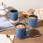 GBhome Coffee Mugs Set of 6, 16 oz Blue Coffee Cups with Large Handle - Image 5