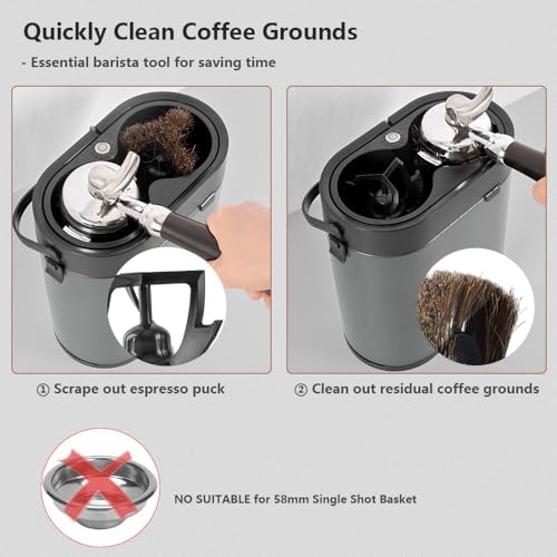 CAFEMASY Automatic Portafilter Cleaner Machine Electric Espresso Coffee Knock Box for Cleaning Espresso Coffee Puck Espresso Accessories Tools for Home or Commercial Coffee Bar - Image 3