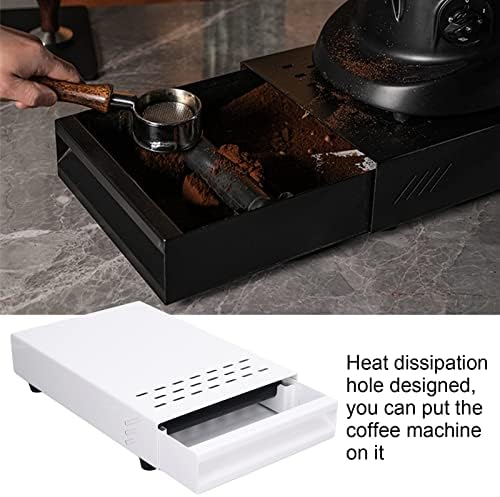 Coffee Knock Box, Thick Stainless Steel Plate Coffee Ground Knock Container Detachable Drawer Type Coffee Powder Box Non Slip Feet Design Knock Box Drawer (White) - Image 4