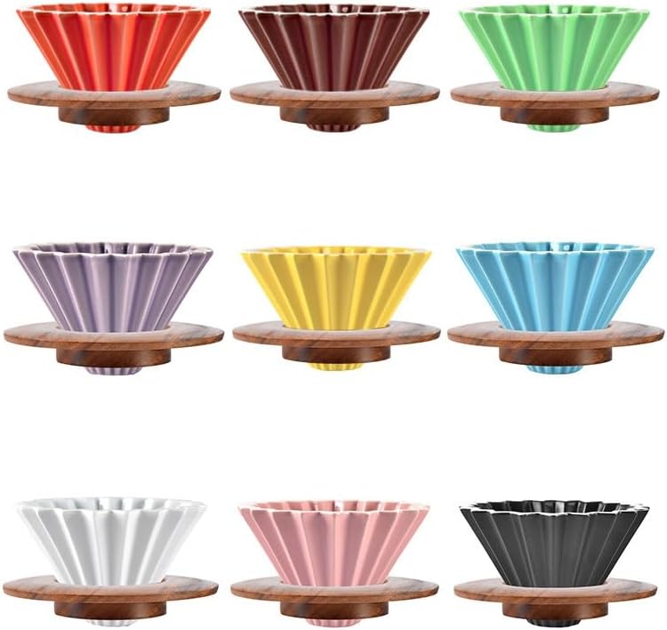Ceramic Coffee Dripper Pour Over Coffee Maker Handmade Origami Coffee Filter Cup Flower Shape Funnel Drip Cafe Cake Cup Home(Blue suit,1-2CUP) by Unknown