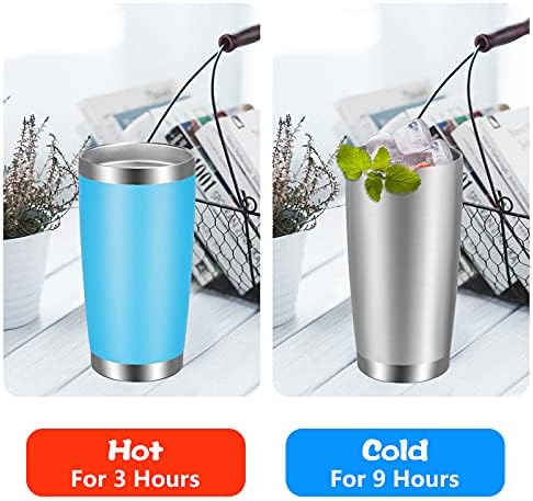 VEGOND 20oz Tumbler with Lid and Straw Stainless Steel Tumbler Cup Bulk Vacuum Insulated Double Wall Travel Coffee Mug Powder Coated Coffee Cup, Stainless, 6 Pack - Image 5