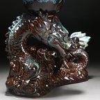 Chinese Gongfu Tea Set - Ceramic Teapot with Infuser, 8 Cups, Semi Automatic Dragon Design for Loose Leaf Tea - Image 6