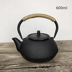 Teapot Cast Iron Teapot Water Boiling Kettle Household Tea Making Set 850ml Japanese Tetsubin Iron Bottle Vintage Tea Cup Saucer Set Teapot Kettle,Square Teapot - Image 6