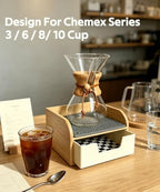 Bamboo Caddy Organizer stand for Chemex Glass Pour Over Coffee Maker - Image 4