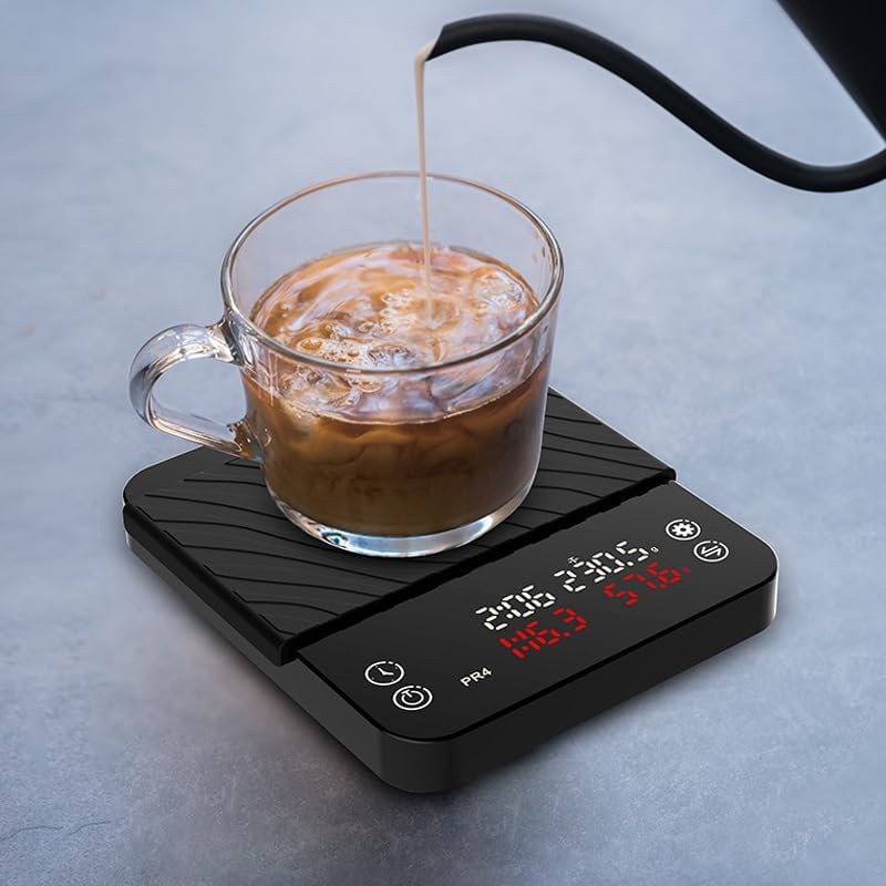 Digital Scale, 2kg/0.1g Electronic Coffee Scale Pour Over Espresso Smart Automatic Timing Digital LED Kitchen Cooking Baking Scales(Single Display) - Image 4