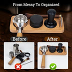 29PCS Espresso Accessories Kit,58mm Espresso Tamper Tools,Includes Wood Station,Distributor,Knock Box,Stirrer,Dosing Funnel,Brush,Puck Screen,Frothing Pitcher,Powder Ring,Towel,Decorative Stencils - Image 2