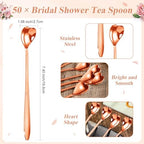 Qinyoung 50 Sets Bridal Shower Tea Party Favors for Guests, Rose Gold - Image 2
