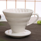White V60 Ceramic Coffee Dripper,Single Cup Ceramic Coffee Dripper,Resuable Coffee Filter for Coffee,Travel,Camping ACMD11 - Image 2