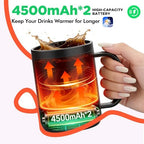 Self Heating Coffee Mug 14oz Smart Mug, App-Controlled Cordless Coffee Mug Warmer with DIY Pattern, Fast Heating-Up to 149℉ Smart Coffee Mug Warmer for Coffee|Tea|Milk&More, Gifts for Men Women - Image 2