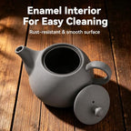 Cast Iron Teapot Set, 14 oz (400 ml) Single Serve with Cup & Infuser Grey - Image 2