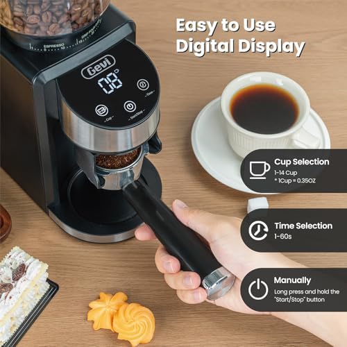 Gevi Burr Grinder, 35 Settings Espresso Drip French Press,Anti-Static Black - Image 3